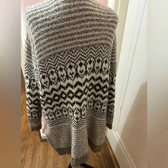 American Eagle Outfitters Brown/Black/White Aztec Open Cardigan Sweater XL - Picture 5 of 9